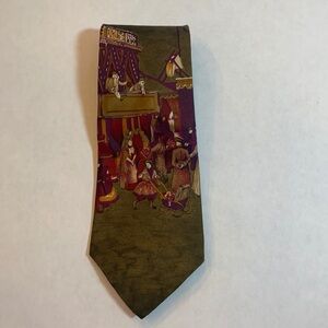 Vintage Halston theater print tie silk